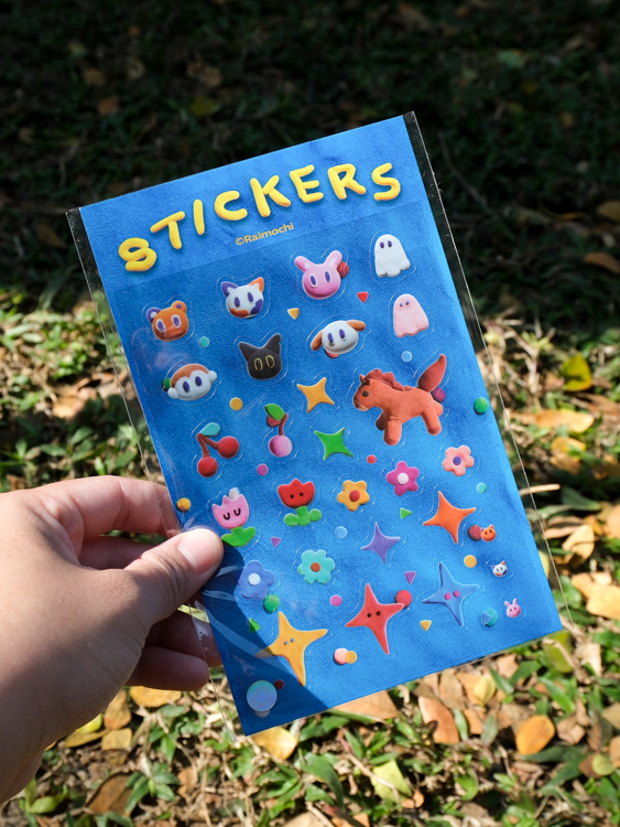 Raimochi｜圖鑑貼紙｜黏土小東西