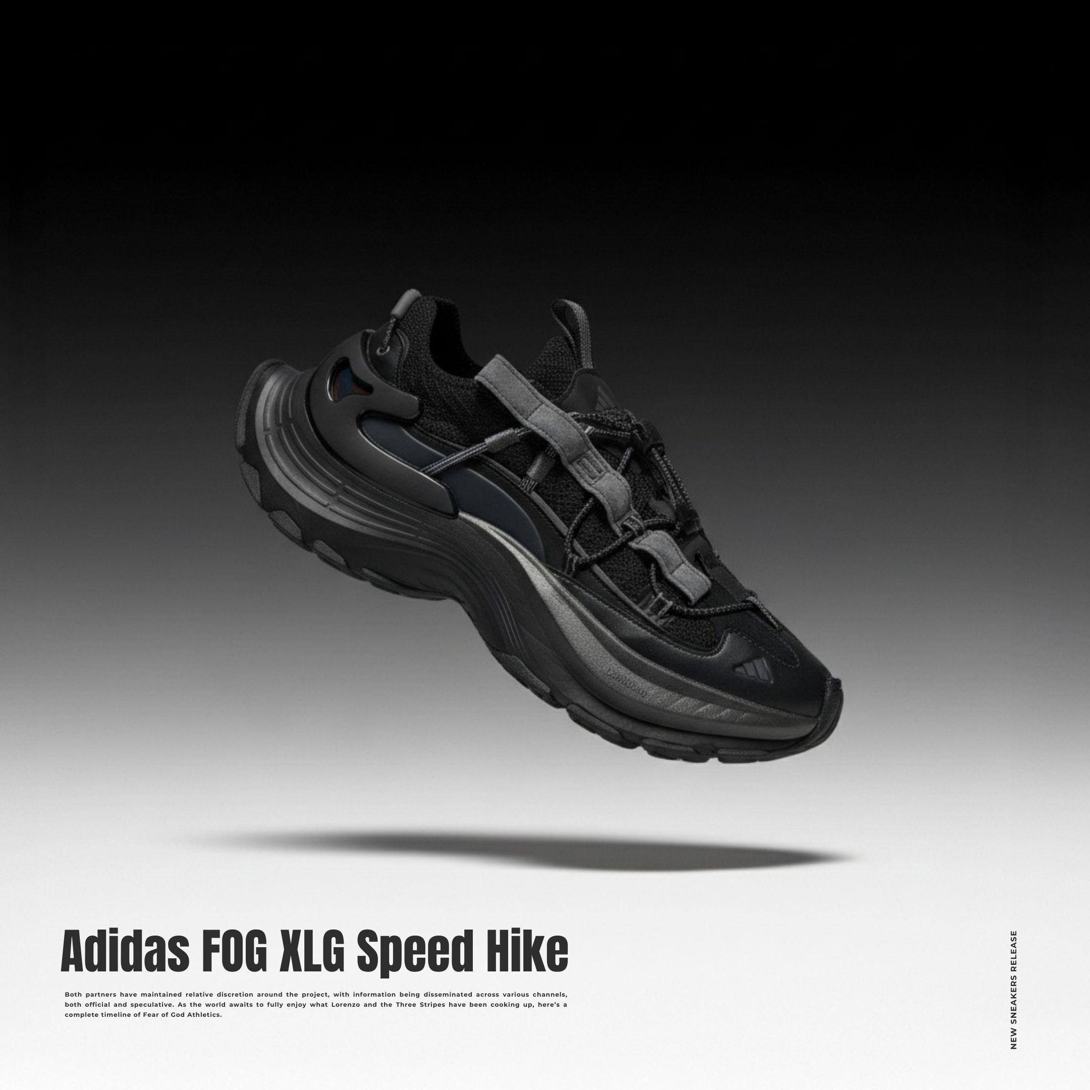 NICEDAY 代購 Adidas FOS XLG Speed Hike 黑 黑灰 全黑 雙鞋帶 機甲 KK1917