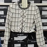 [S] KARL LAGERFELD WHITE PLAID TWEED JACKET, LD5R0K74-S8M (SKL1501)