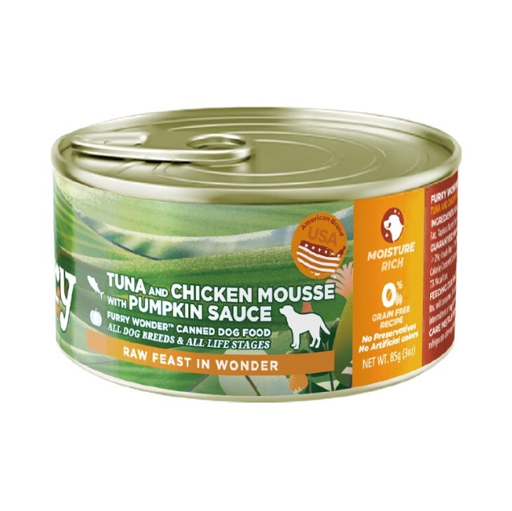 Furry Wonder 狗罐頭．吞拿魚+雞肉慕絲+南瓜醬85g