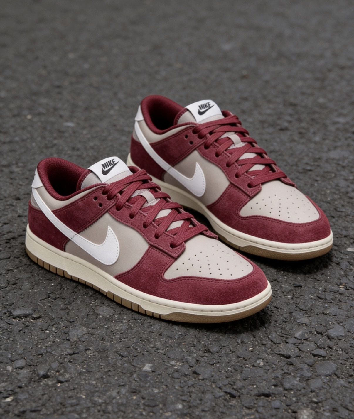 男鞋 NIKE DUNK LOW RETRO SE 'College Grey Team Red' 酒紅 麂皮 復古 低筒 休閒鞋【IB6399-004】