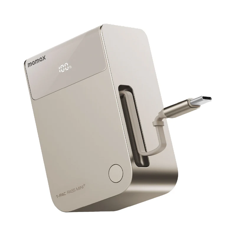 Momax 1-Pac Pass Mini⁺ 10000mAh 2 合 1 內建伸縮充電線移動電源 (CCC 認證) IP171