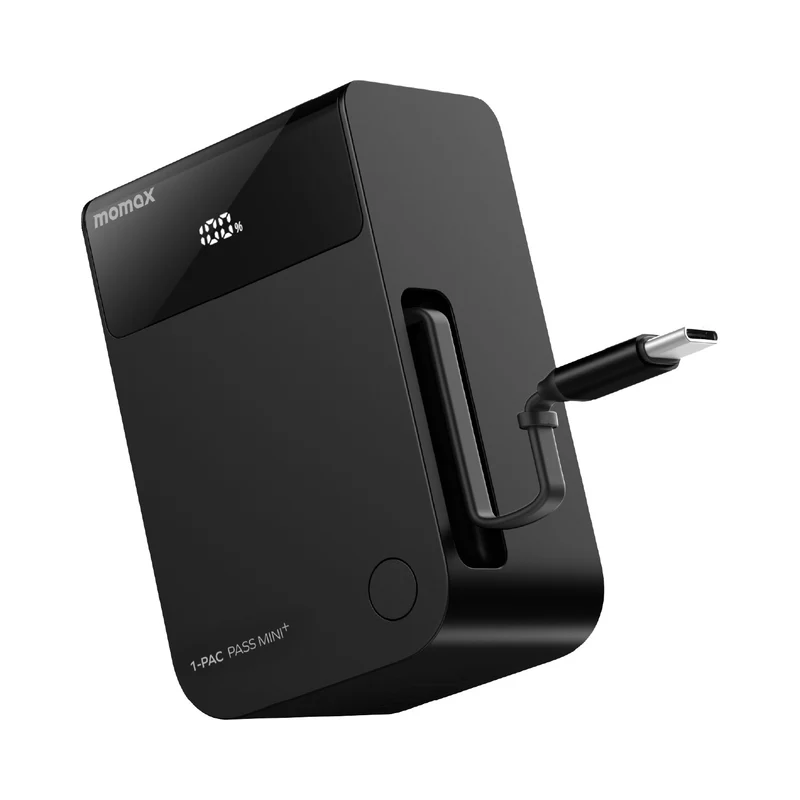 Momax 1-Pac Pass Mini⁺ 10000mAh 2 合 1 內建伸縮充電線移動電源 (CCC 認證) IP171