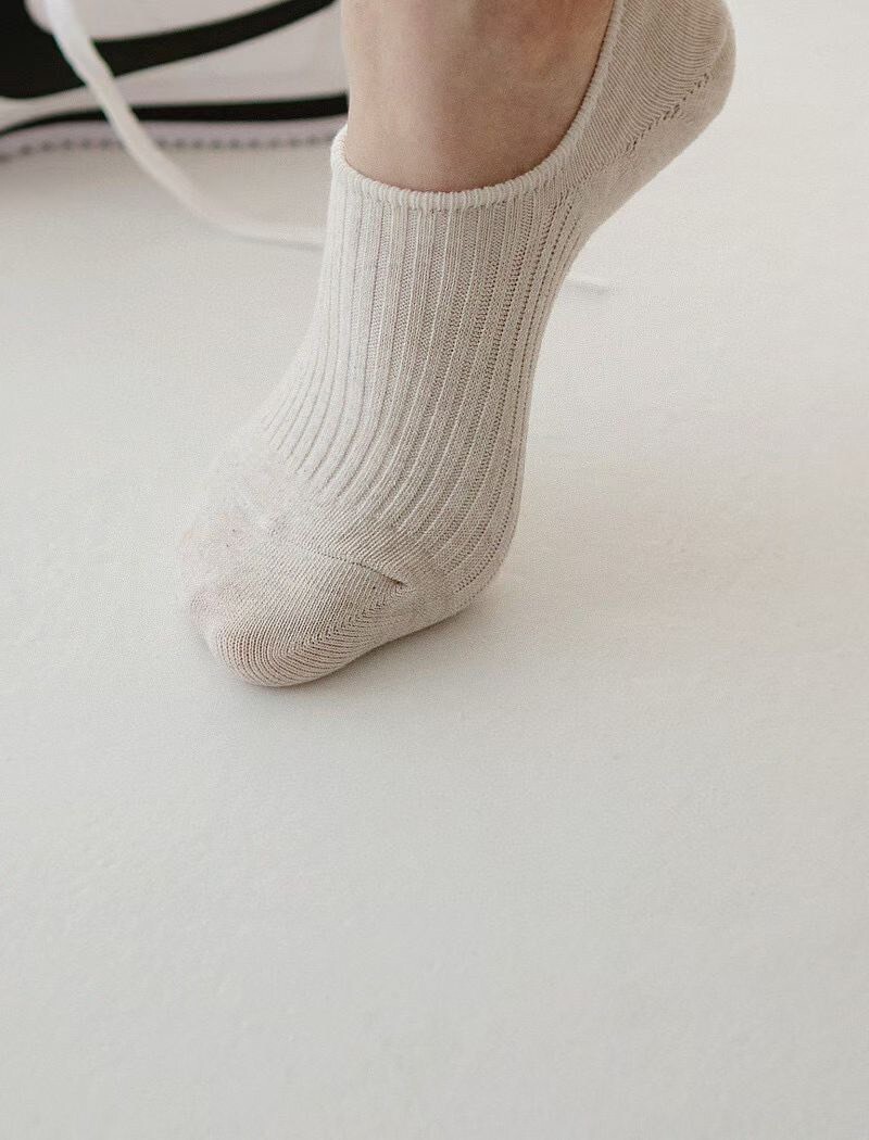 Globalone 繽紛色系羅紋矽膠防滑隱形襪(特)