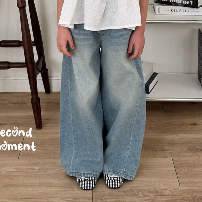 正韓春second moment  兩色復古刷色牛仔褲