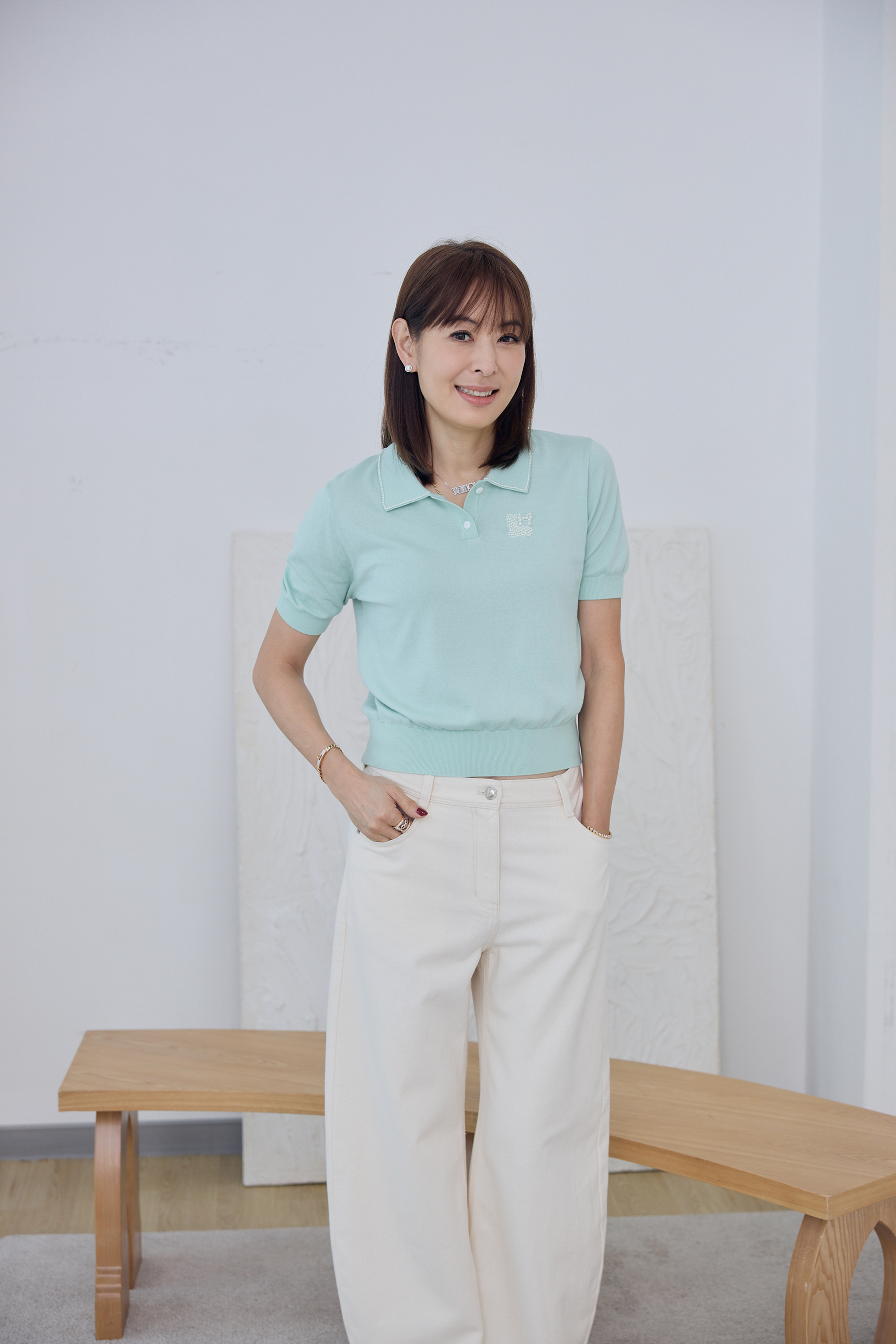 CH聯名系列-極柔針織棉POLO珍珠上衣-3色