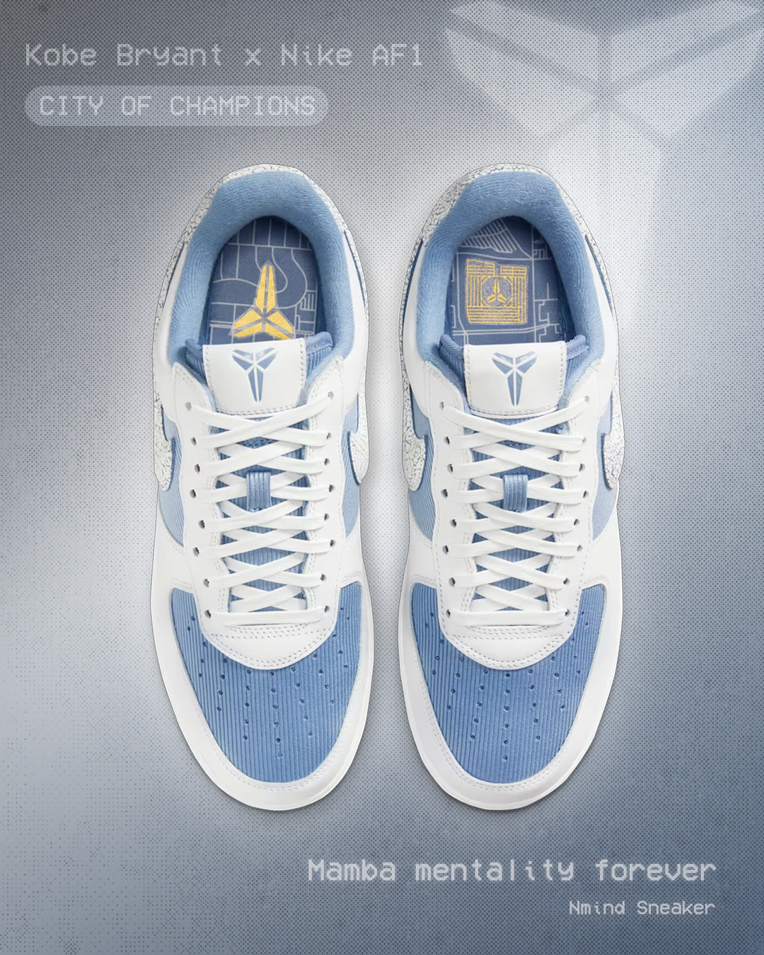 Kobe Bryant x Nike AF1 “CITY OF CHAMPIONS” 冠軍之城 湖水藍 刺繡
