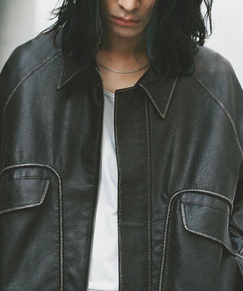 WYM LIDNM ARTIFICIAL GRAIN FLIGHT BLOUSON 飛行皮夾克