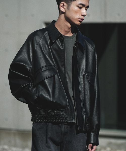 WYM LIDNM ARTIFICIAL GRAIN FLIGHT BLOUSON 飛行皮夾克 日系選品