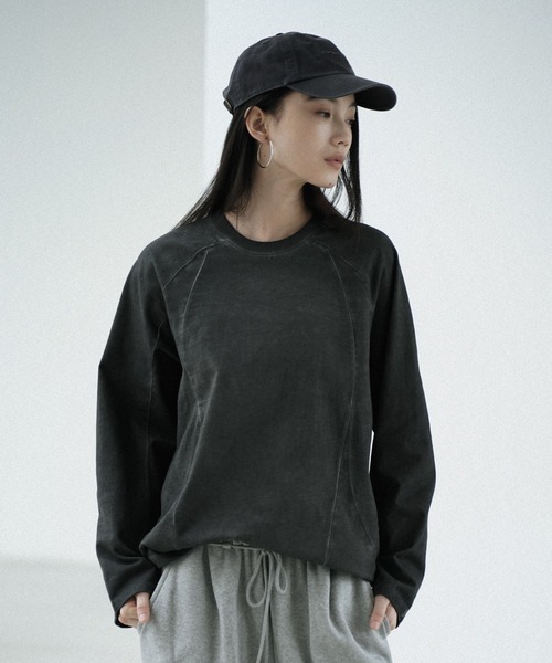 WYM LIDNM CURVED SEEM COLD DYED L/S TEE 弧形縫線冷染長袖 日系選品