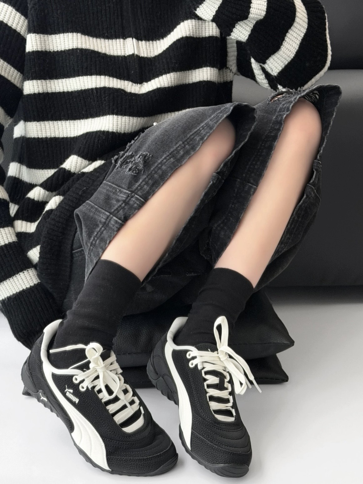 <情人節限定款💌 >PUMA Novacat Luxe 荔枝紋皮革球鞋  情侶鞋 經典黑