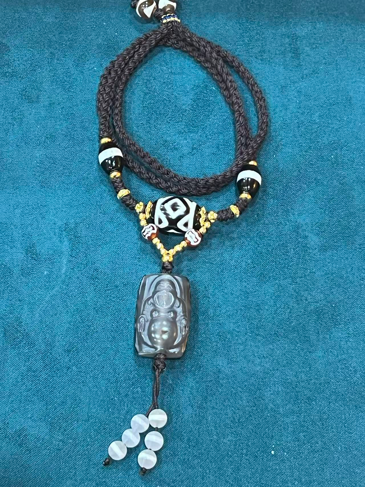 VE018 雕刻彌勒老酥油扁珠 隱藏彌勒