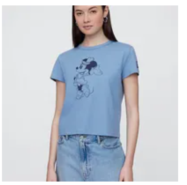 [S] GAP BLUE DISNEY MINNIE MOUSE SHRUNKEN GRAPHIC T-SHIRT, 761172-BLUE (SZZ975)