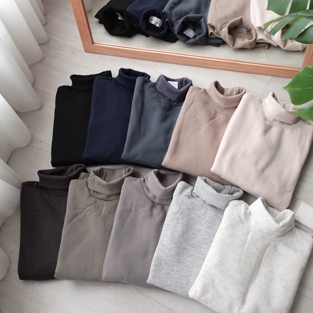 【KT USA】衝量 韓國秋冬 內刷毛 大學T 小高領  高領長袖 80191