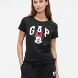[S] GAP BLACK LOGO LETTERING WITH MINNIE MOUSE HEAD PRINT T-SHIRT, 735895-06-1-0002 (SZZ976)