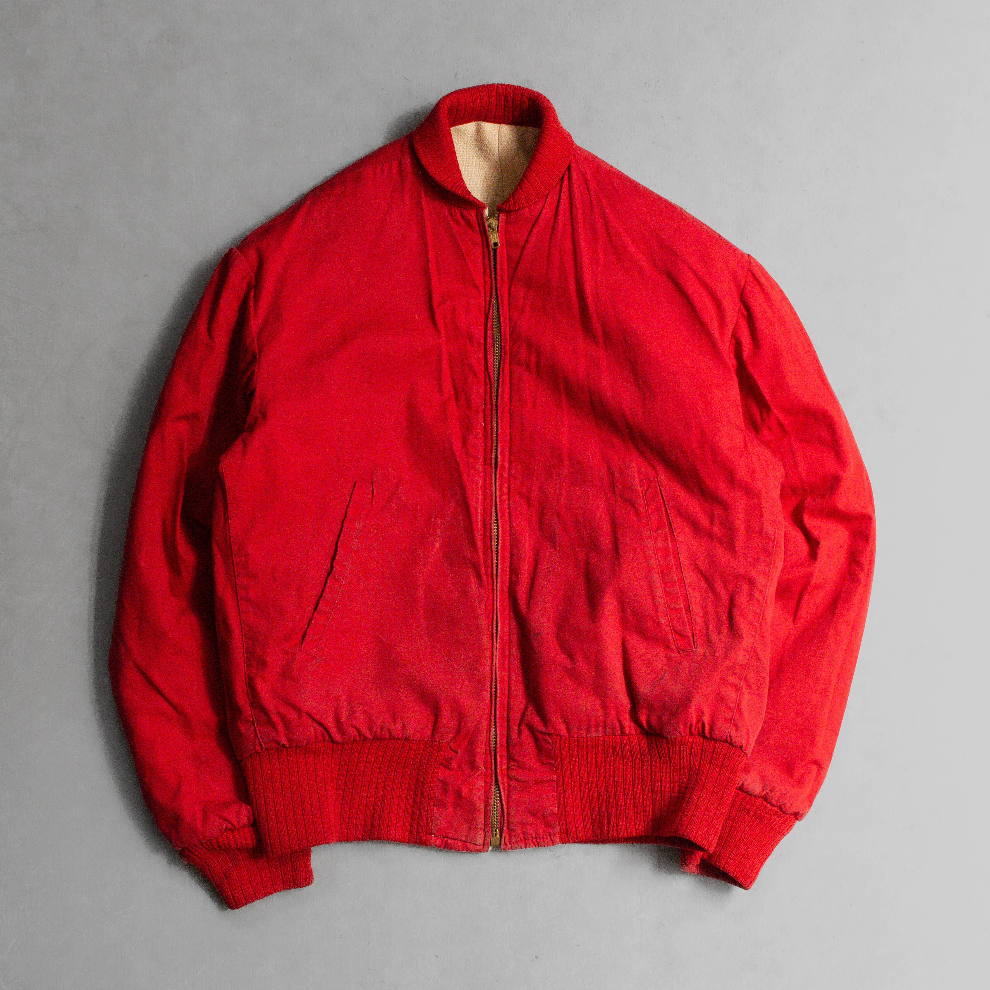 50S WOOL REVERSIBLE BOMBER JACKET 美國製 紅白 羊毛 雙面穿 雪花 外套