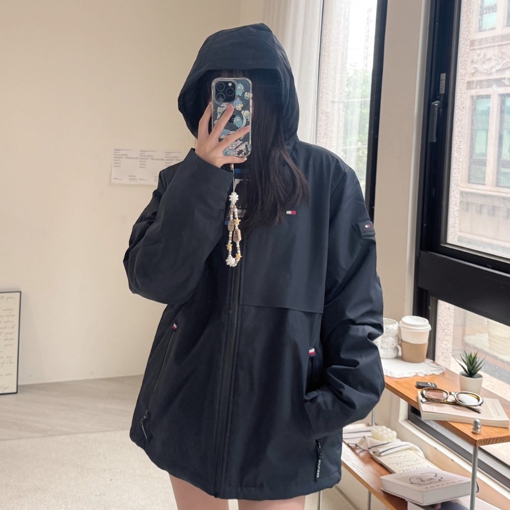 Tommy外套 風衣鋪棉外套 素LOGO款