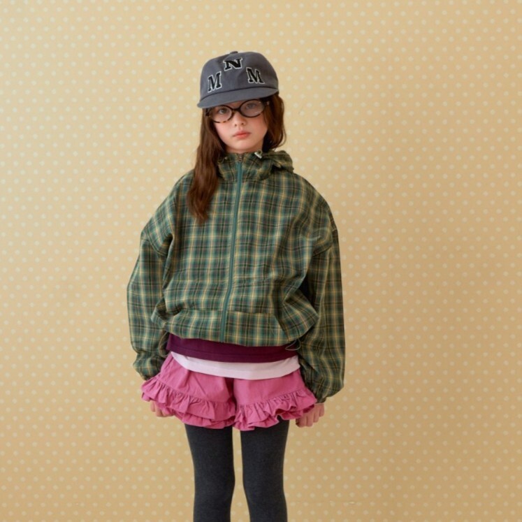 90-140 MNM 帥氣格紋連帽外套 2色