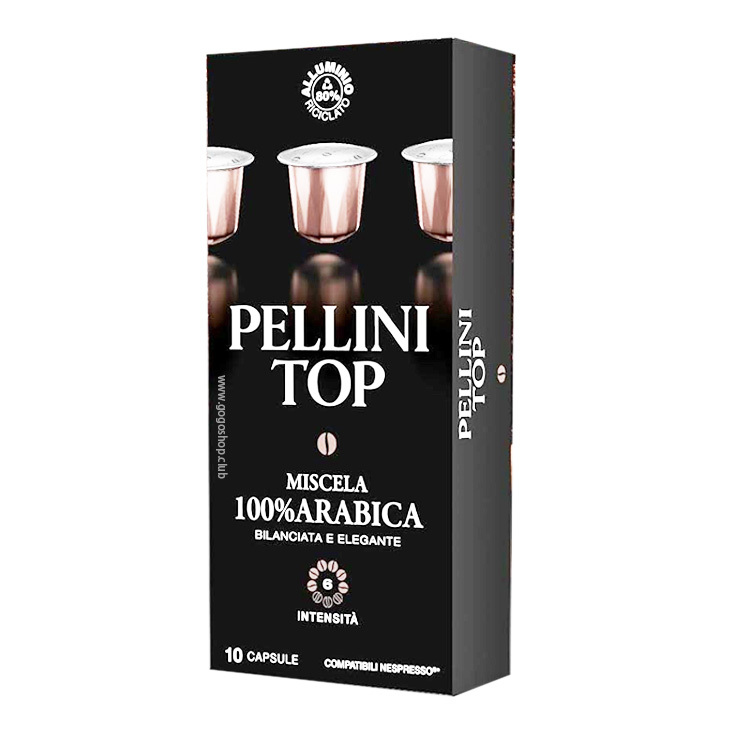 Pellini Top Miscela 100% Arabica Espresso 意式咖啡膠囊 (10 粒裝) - 兼容 Nespresso