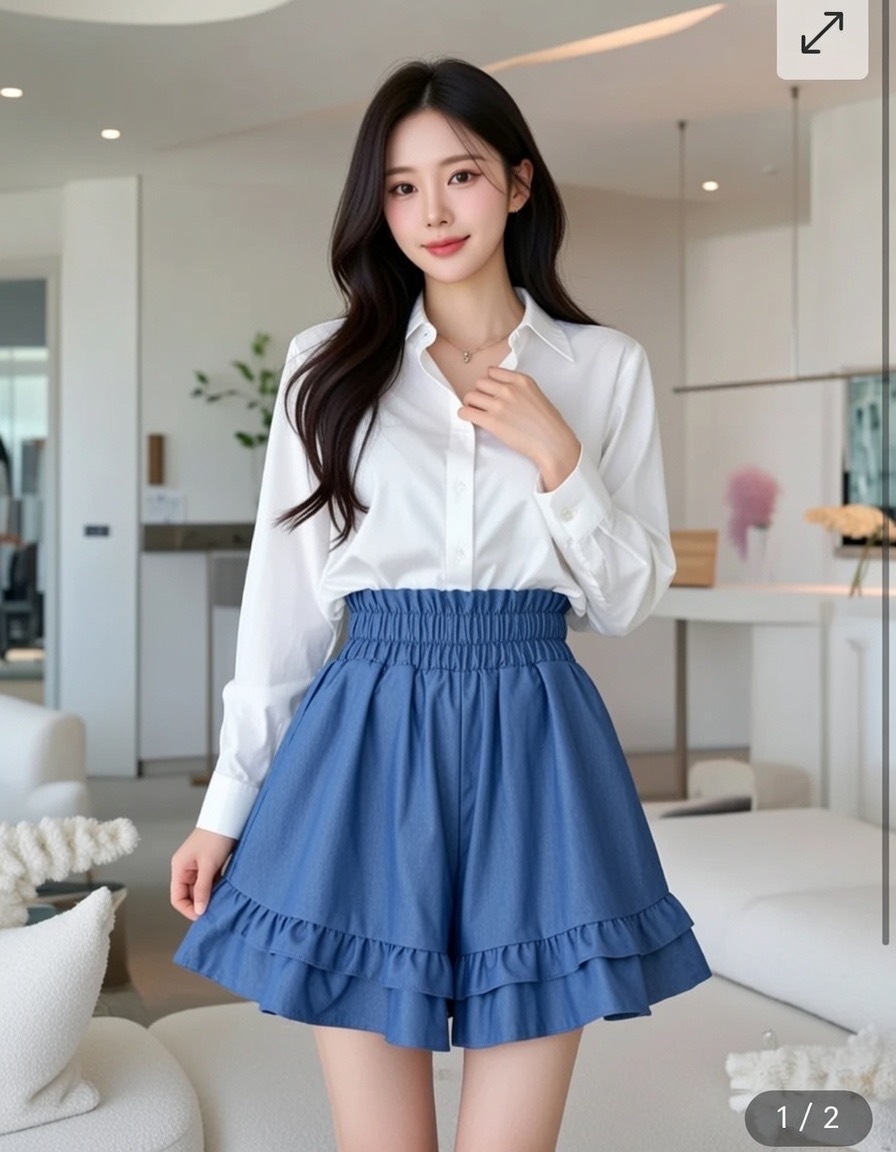 (深藍)AF02 韓國🇰🇷 橡根褲 腰24-36 長18 hip 52(一口價) $439 [DB]