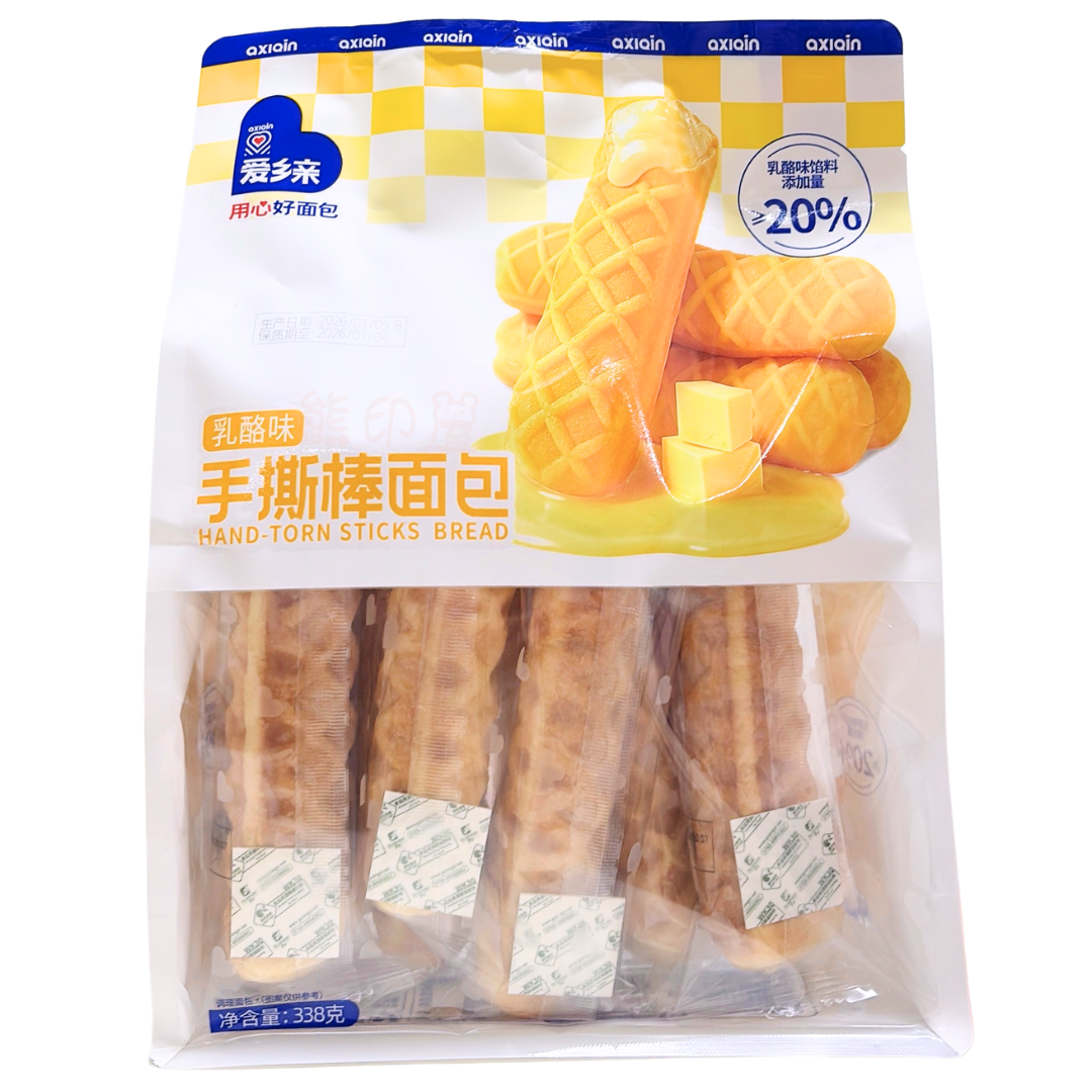 鄉親手撕棒麵包-乳酪味(10枚) 338G