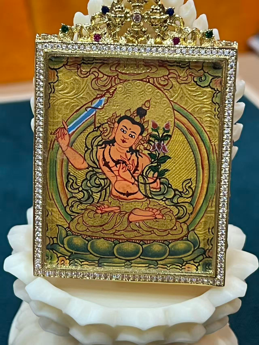 VE046 純手繪金唐帶彩 舉劍文殊