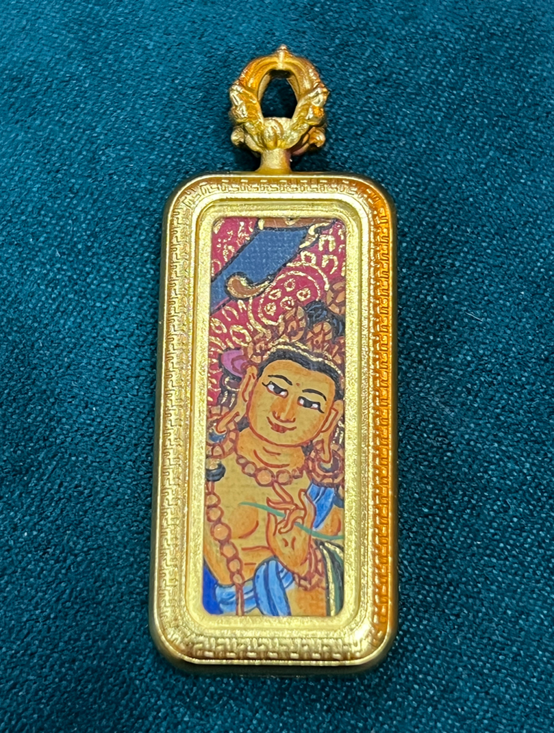 VE053 純手繪文殊小金條唐卡