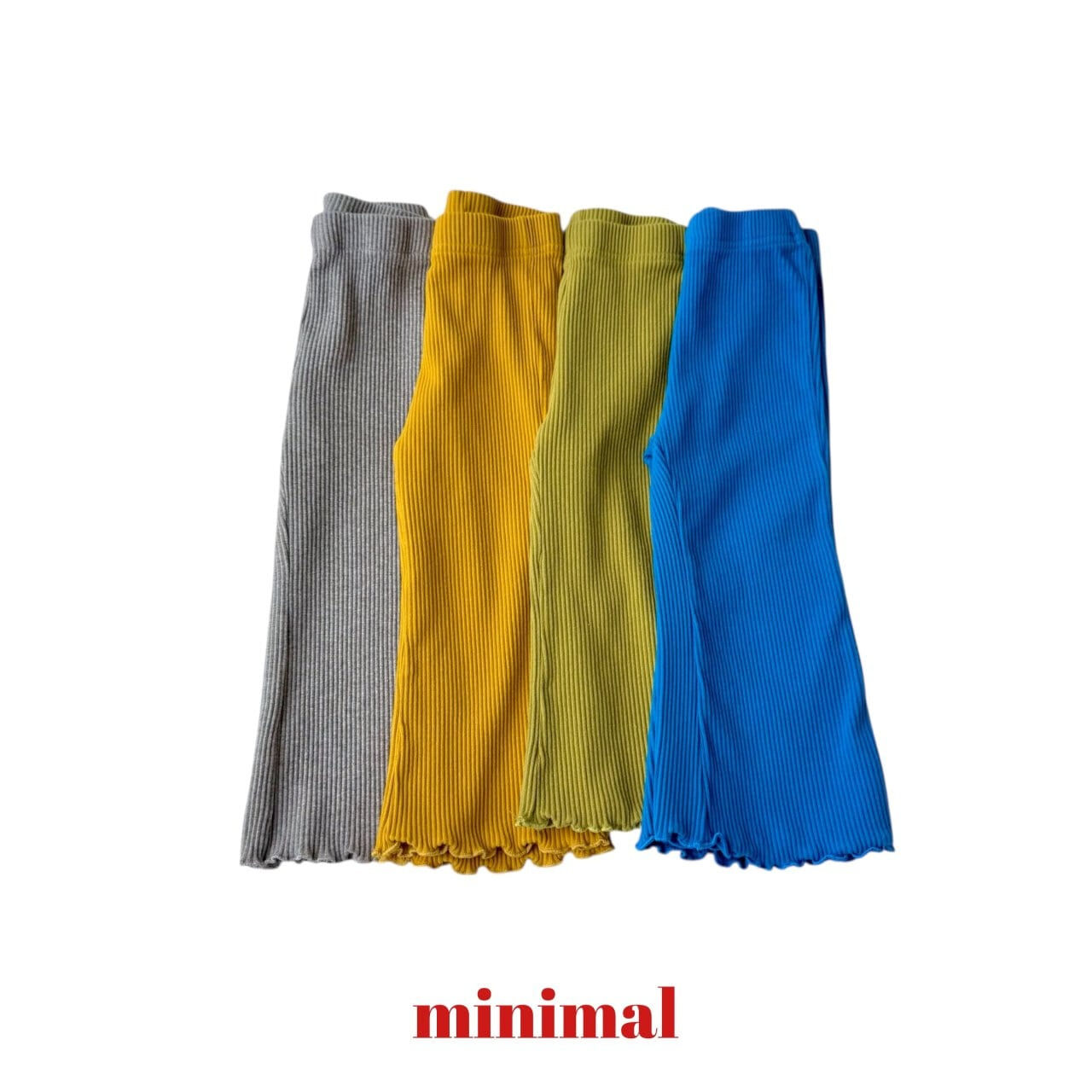 90-140 MNM 坑條紋捲邊長褲 4色