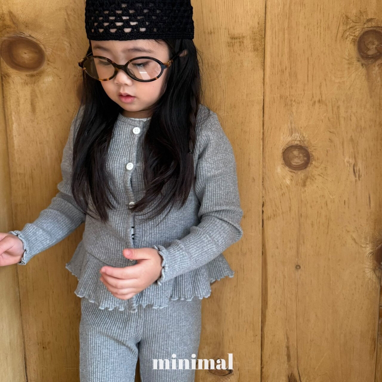 90-140 MNM 坑條紋荷葉外套 2色