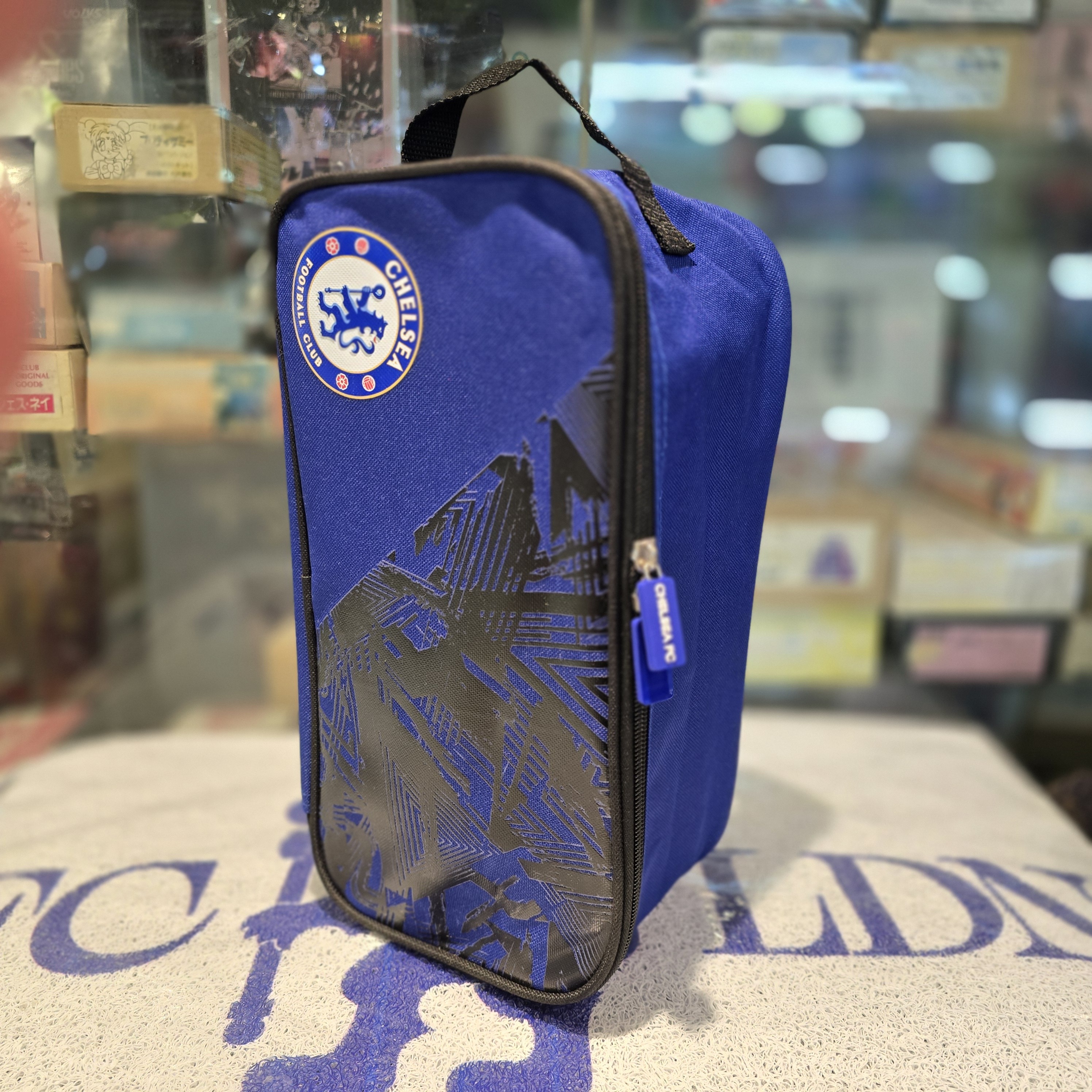 車路士藍色線條花紋會徽鞋袋