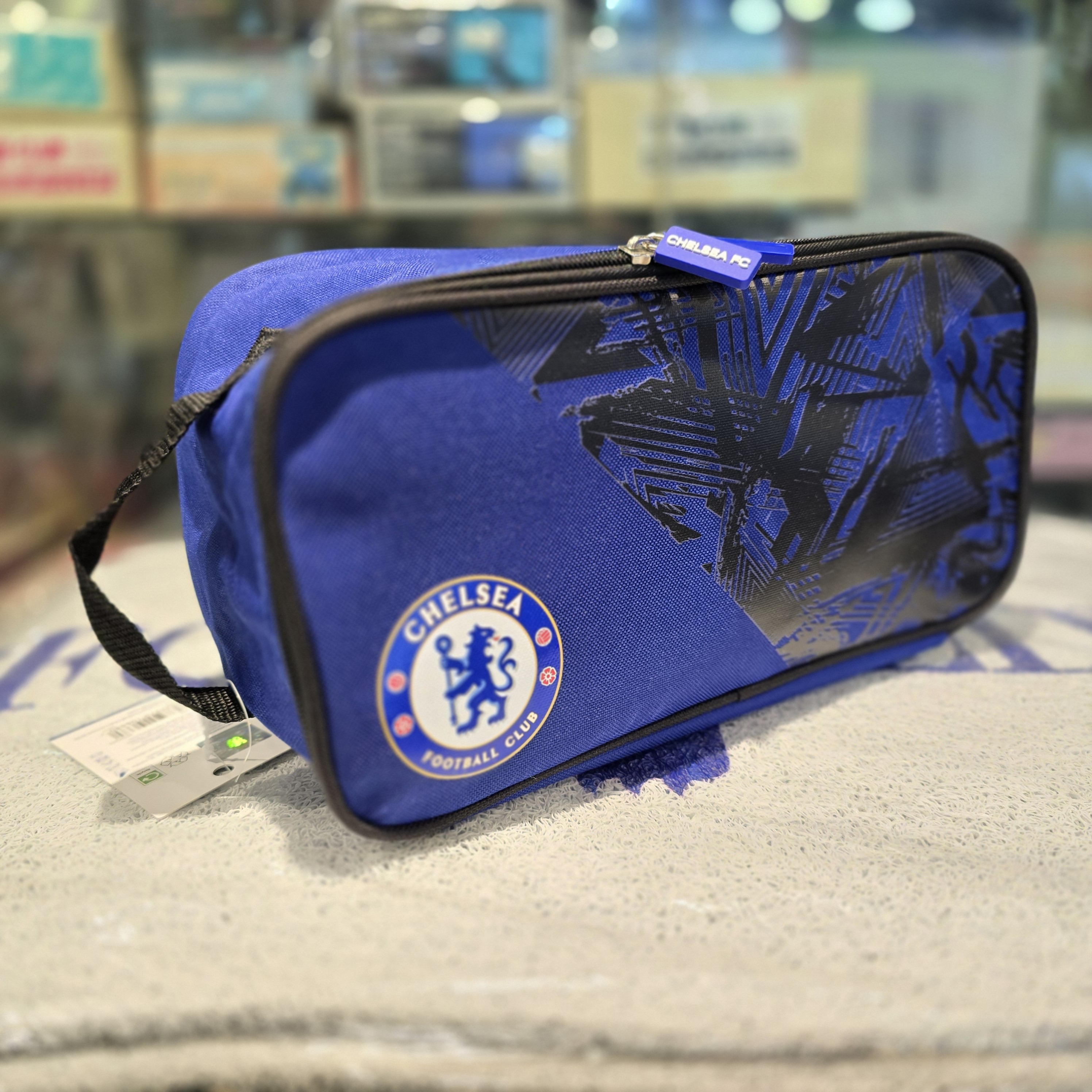 車路士藍色線條花紋會徽鞋袋