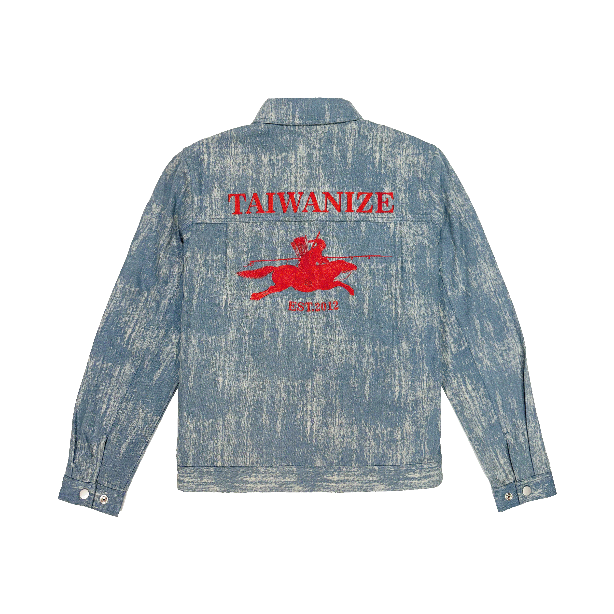 TAIWANIZE デザインシリーズ｜騎馬持矛モチーフ立体刺繍デニムワーク