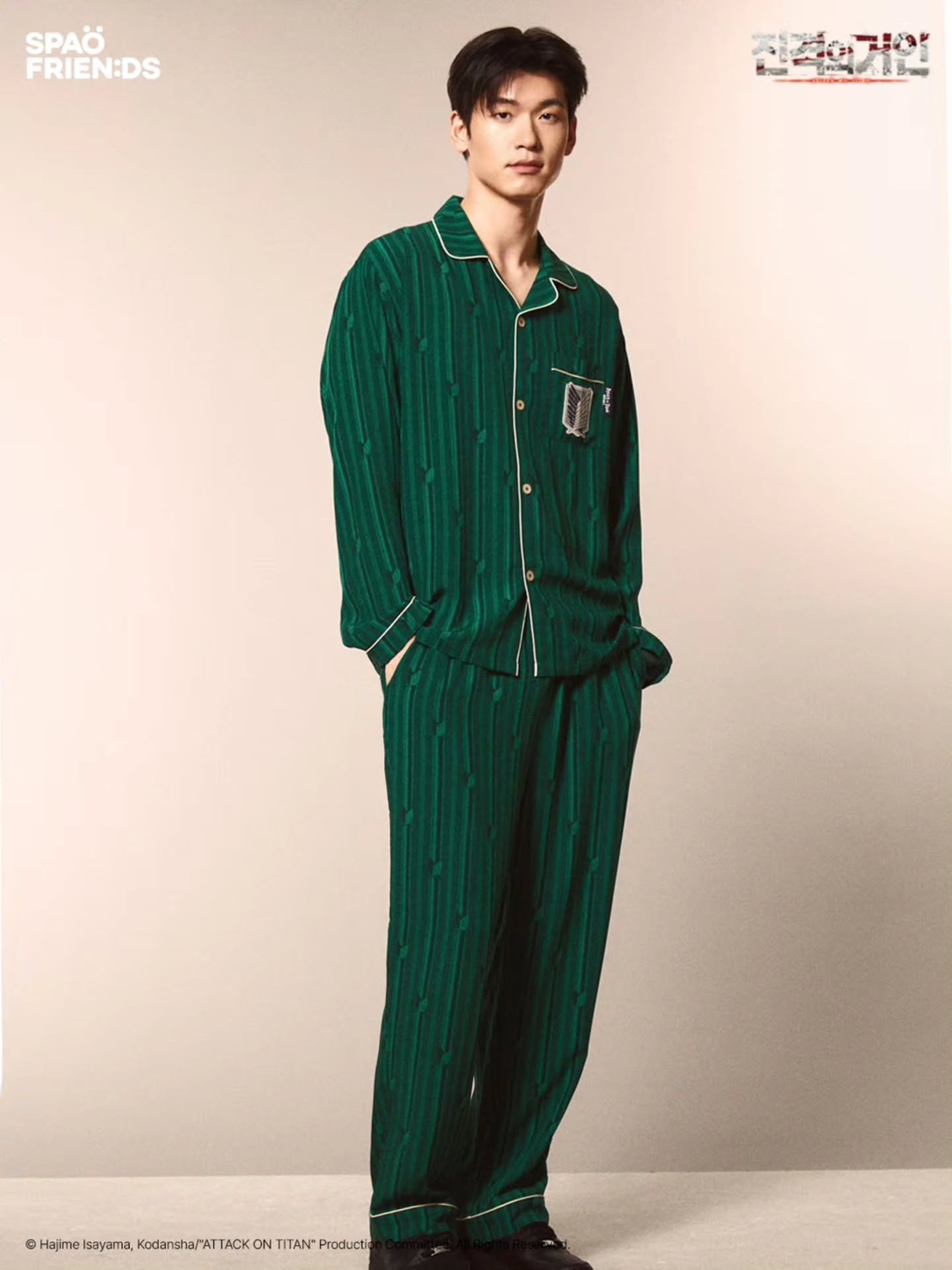 【OWN】SPAO X 進擊的巨人 聯名 長袖 長褲 睡衣 套裝 不分男女 黑色 紅色 綠色 Attack on Titan