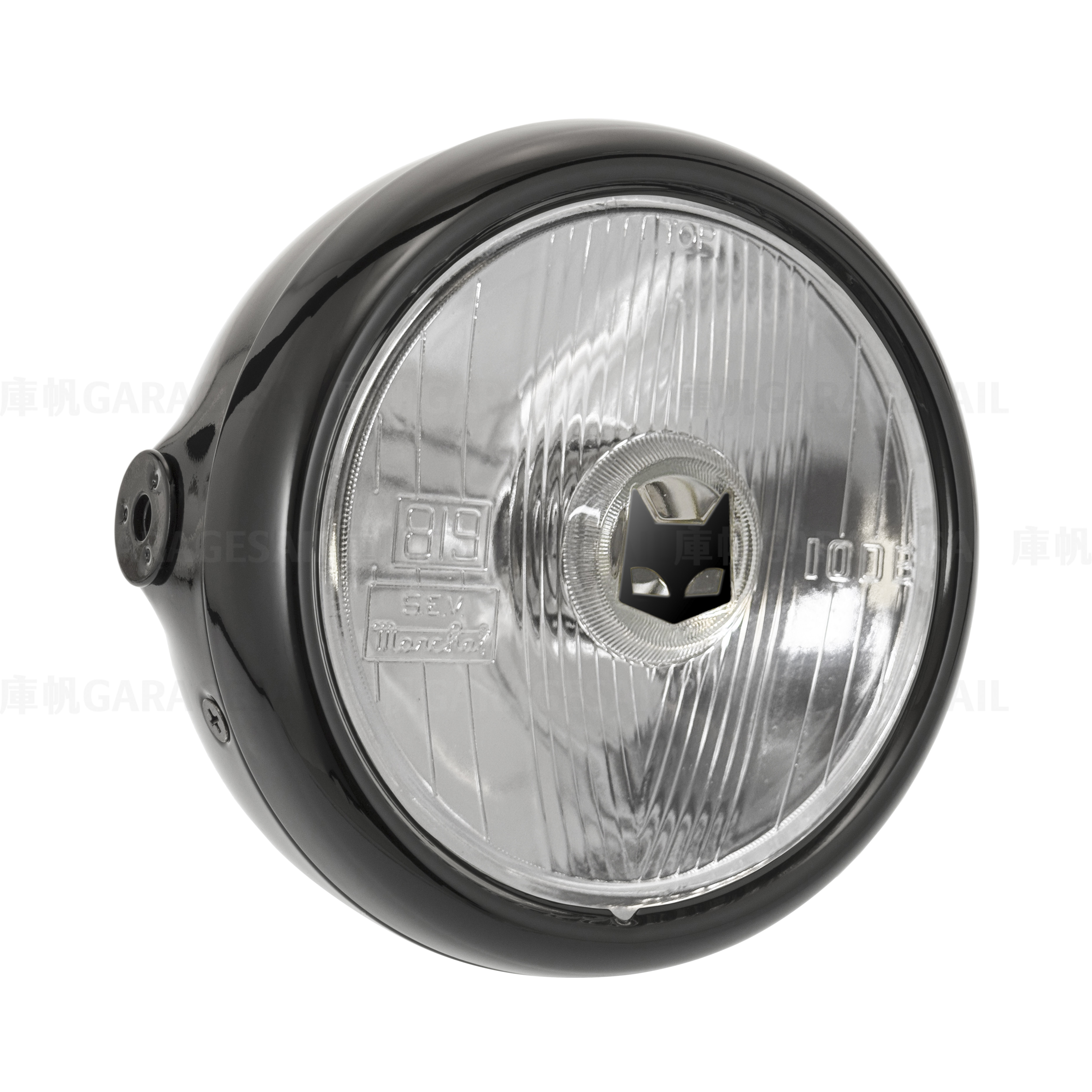 本田 DAX 125專用 5.75吋圓 大燈 套件 Marchal 819 貓眼 - 黑