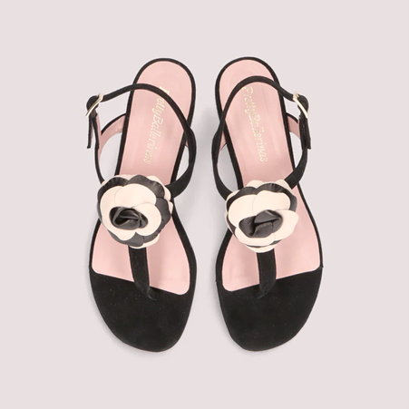 1PB0109-009 [PRETTY BALLERINAS] Lulu Leather Sandals Black #50431_A (BR)
