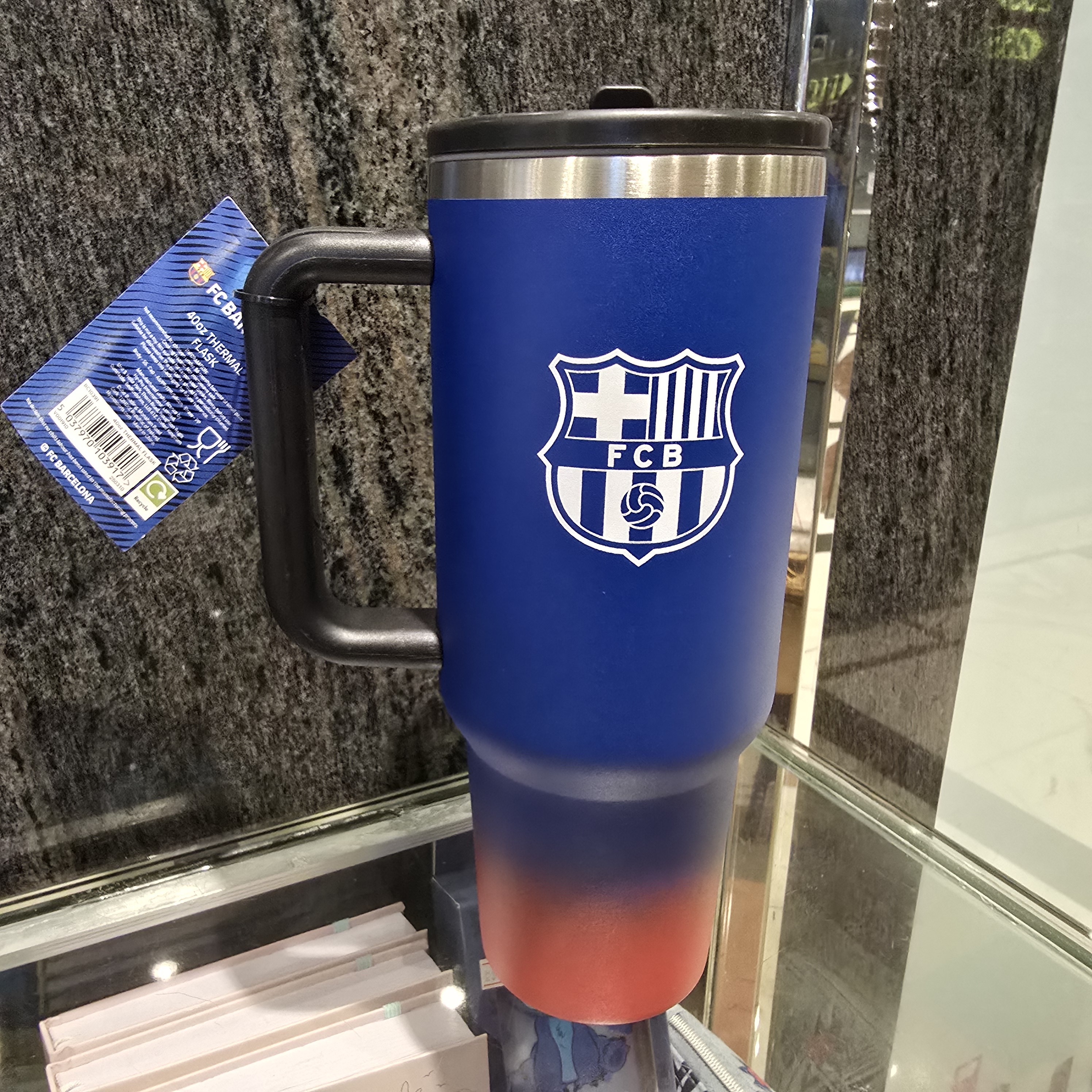 巴塞隆拿40oz有柄保溫杯