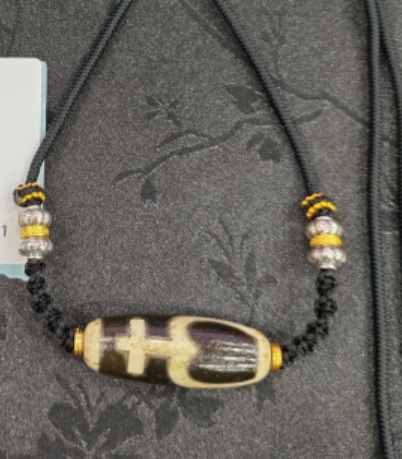 0205XZ104-西藏天珠-撮银双宝瓶项链（A104）