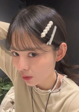 NU5541 華麗珍珠鑽一字夾 *特價* (充值購物金不適用)