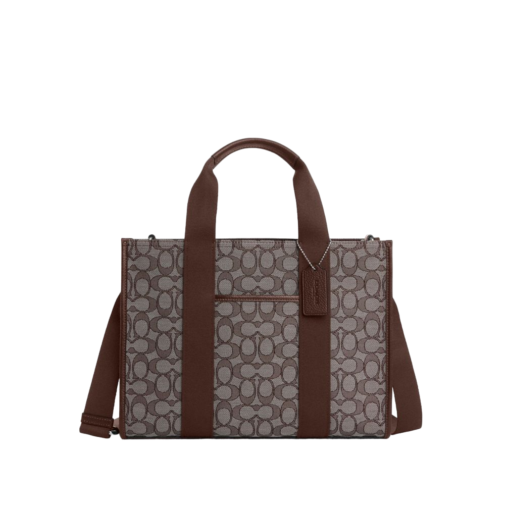 【Coach Outlet】Smith Tote Bag In Signature Jacquard  棕