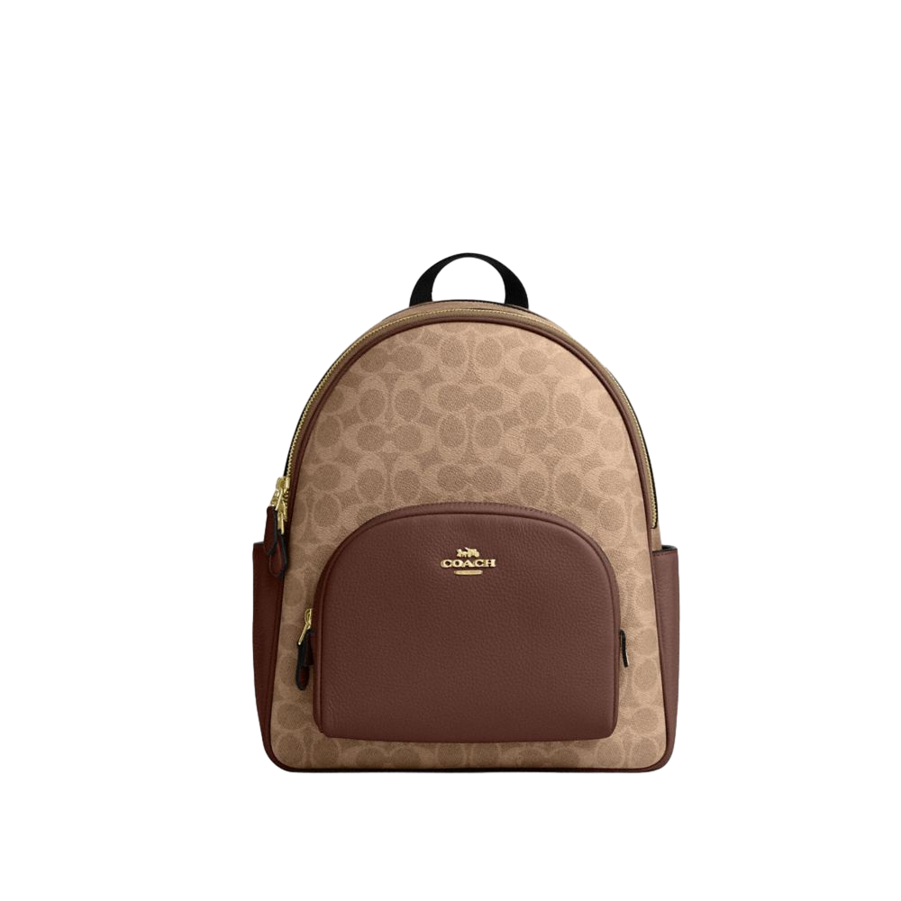 【Coach Outlet】Court Backpack In Signature Canvas  咖