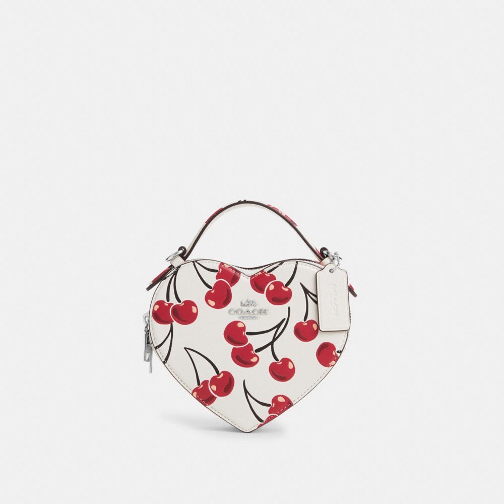 【Coach Outlet】Heart Crossbody Bag With Cherry Print  白