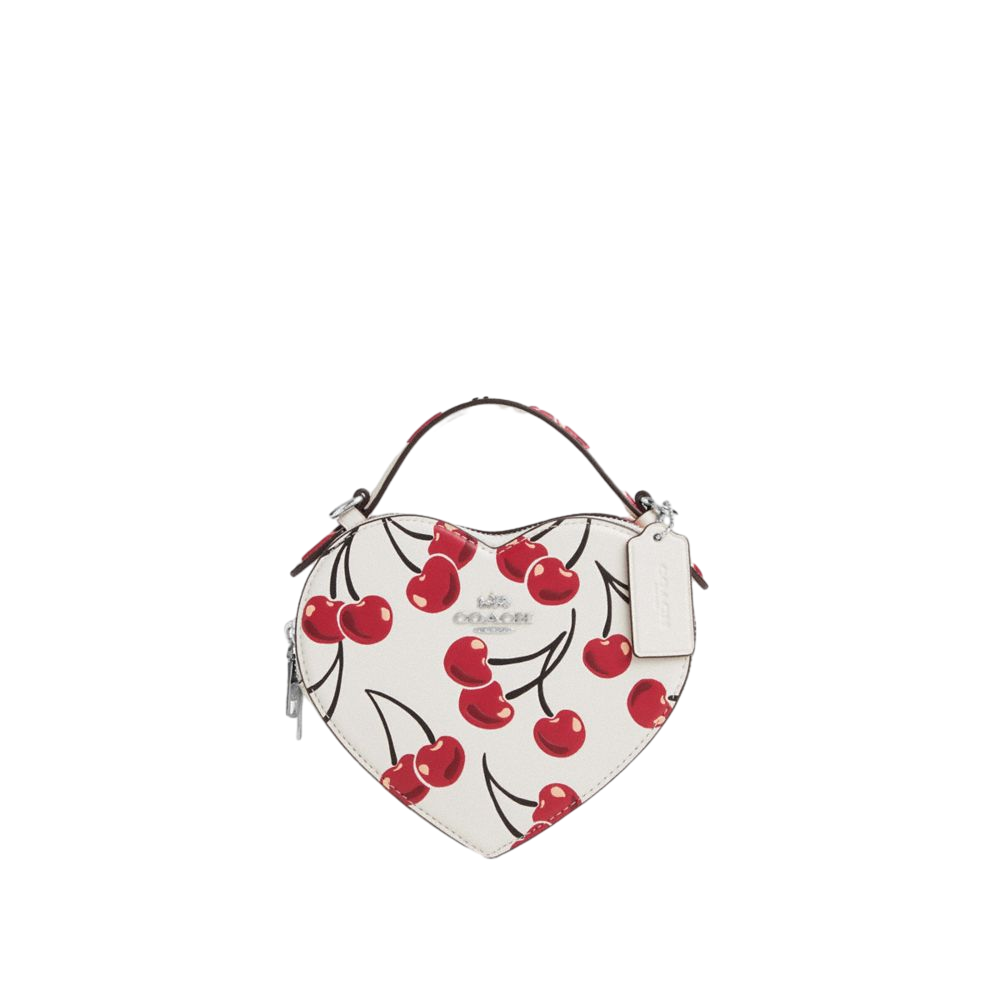 【Coach Outlet】Heart Crossbody Bag With Cherry Print  白