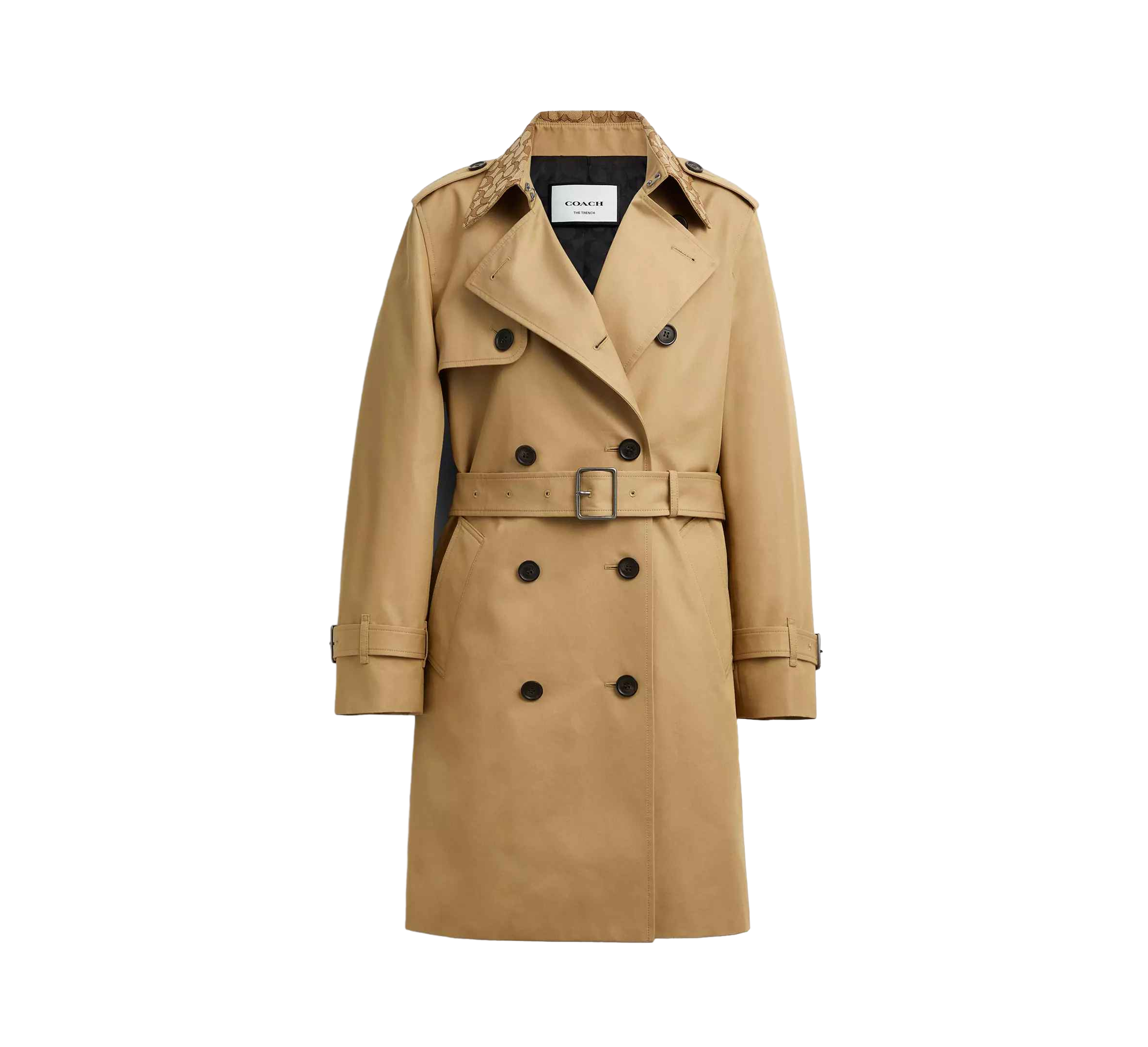【Coach Outlet】Mid Trench Coat With Signature Collar  咖