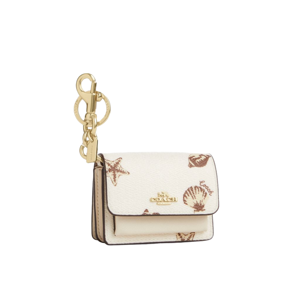 【Coach Outlet】Mini Klare Bag Charm With Shell Print  白