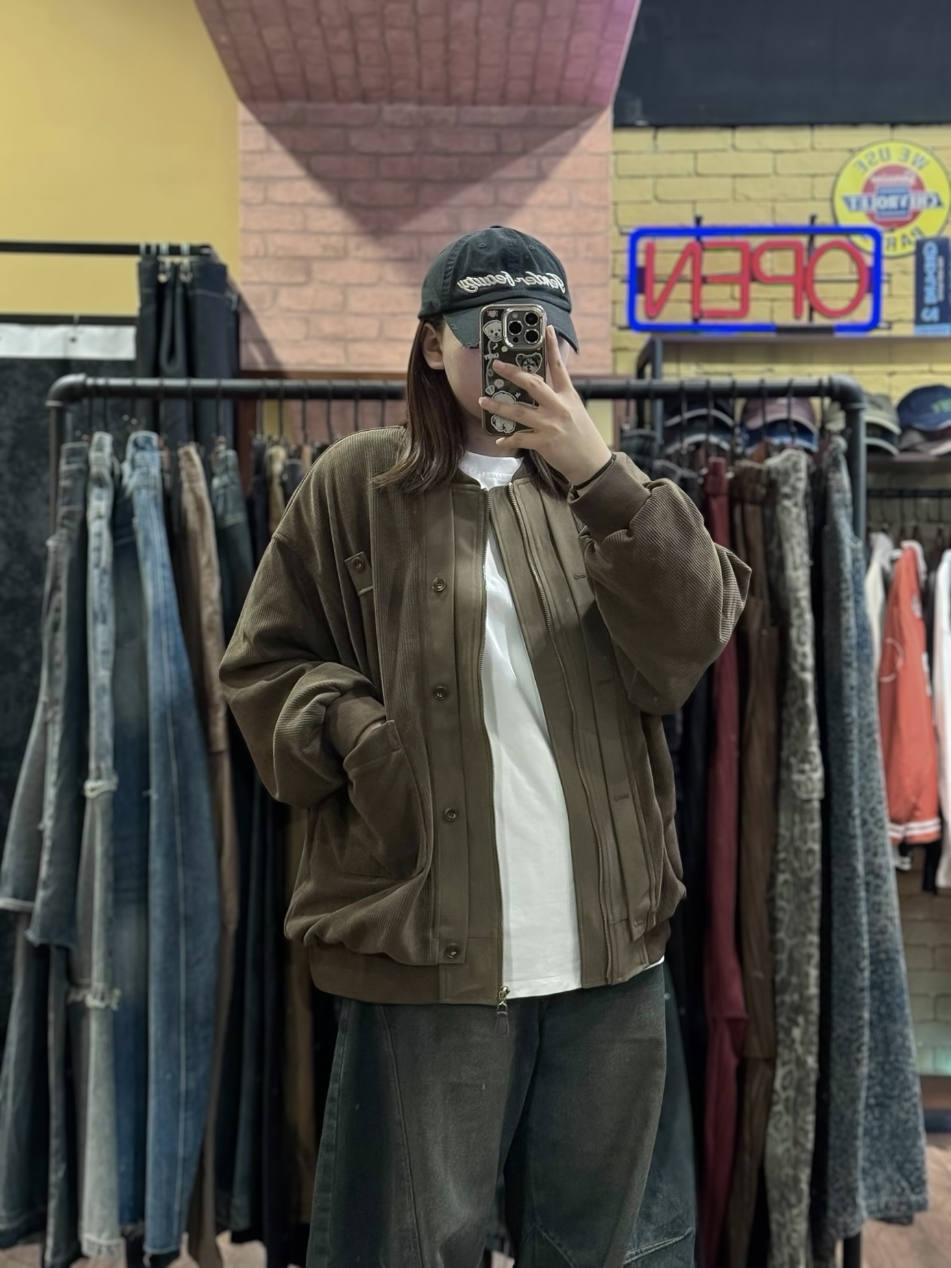 Dual Layer復古假兩件燈芯絨夾克