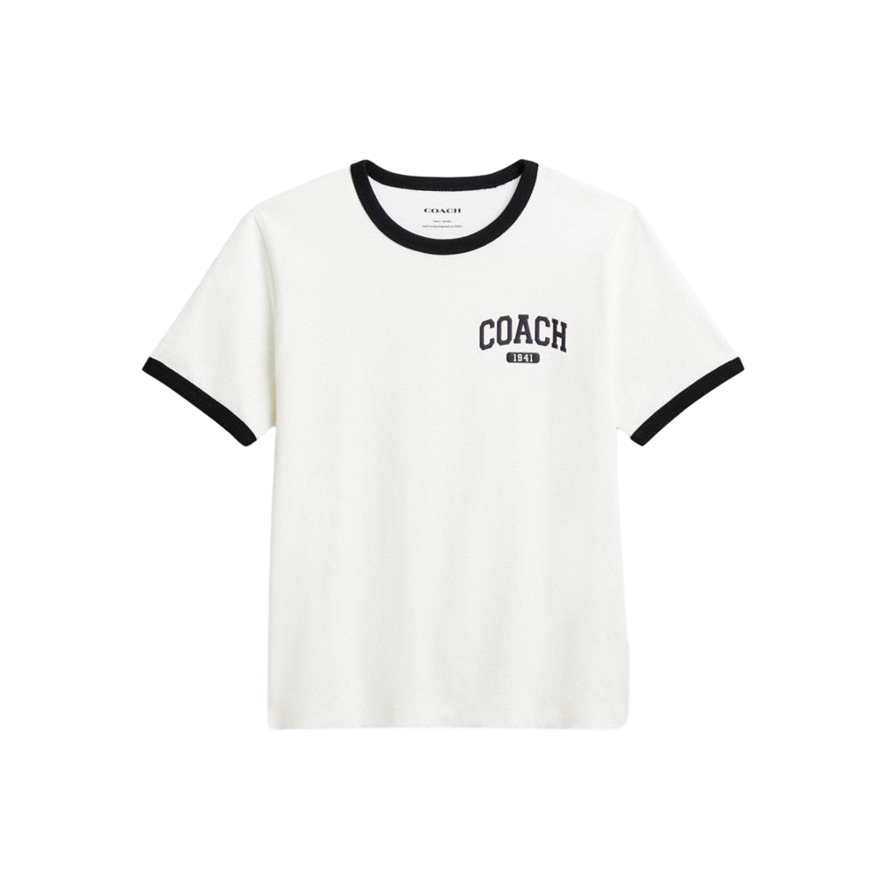 【Coach Outlet】Sporty Signature Classic 70 S T Shirt In Organic Cotton  白