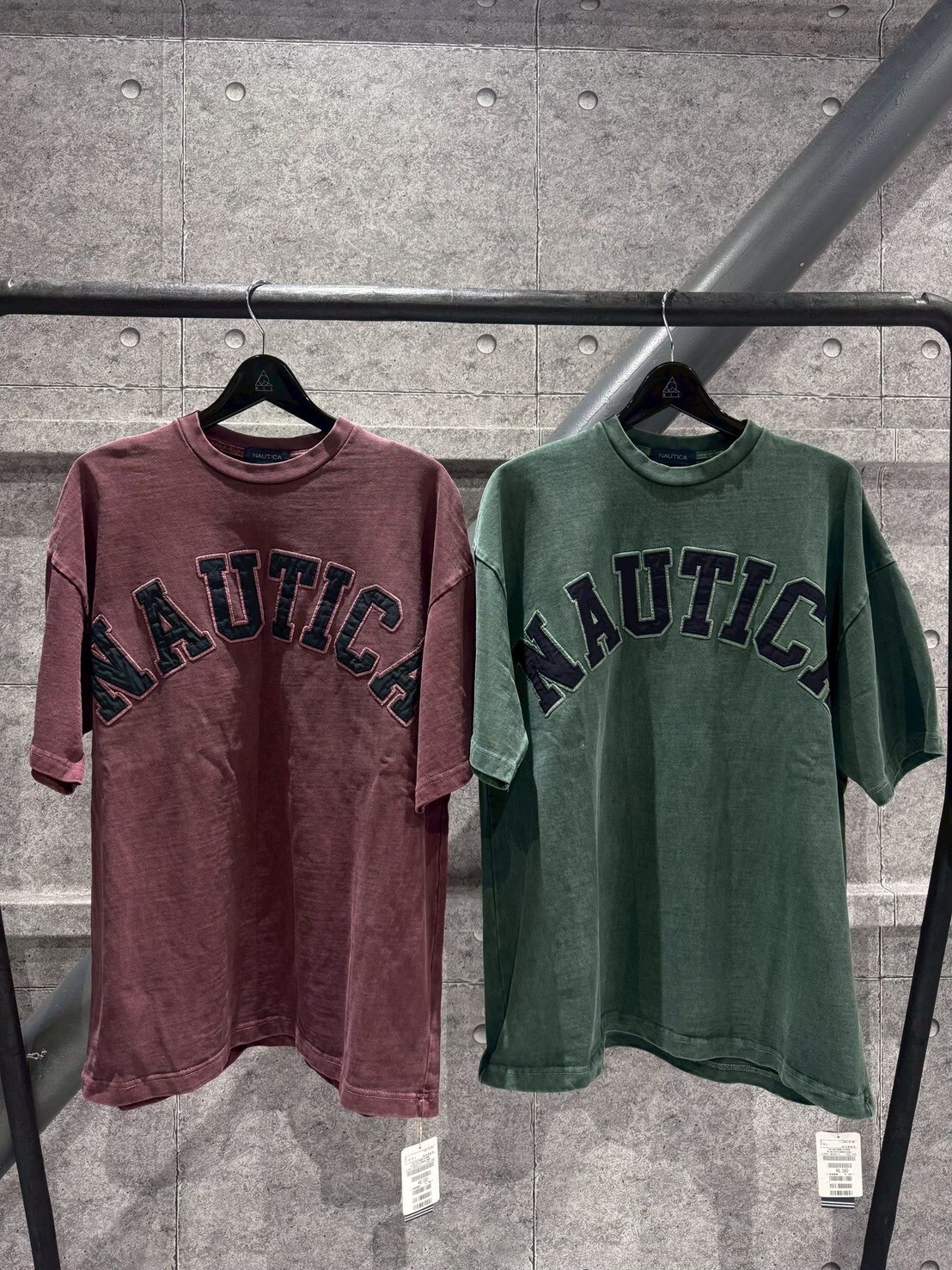 NAUTICA 日線大Logo貼布水洗 短袖 T