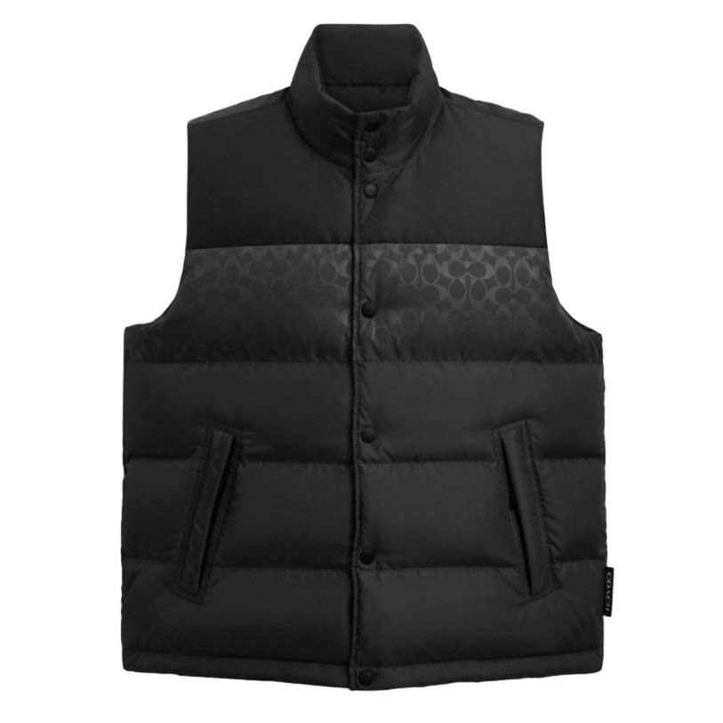 【Coach Outlet】Reversible Colorblock Down Vest  黑