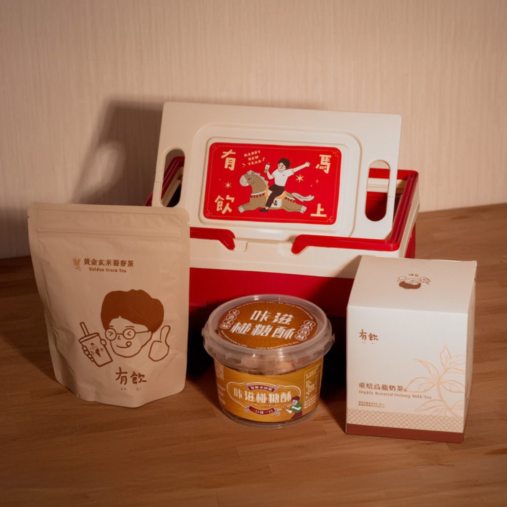 過年限定禮盒(常態版椪糖酥110g*1+黃金玄米蕎麥茶包*1+重焙烏龍奶茶包*1)