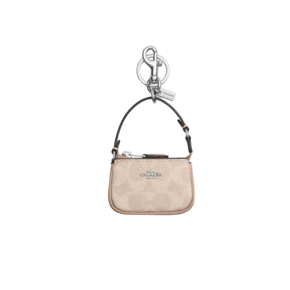 【Coach Outlet】Mini Nolita Bag Charm In Signature Canvas  奶茶